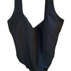 J. Crew Black One Piece Swimsuit with Wide Straps and High Cut Legs 3X